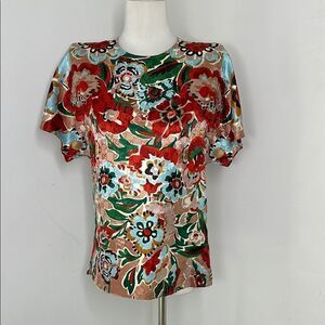 Gucci x Nojum Silk Floral Embossed Blouse